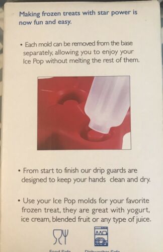 TOVOLO Blue Star Shaped Popsicle Ice Pop Frozen Treat Molds Set of 6 New Sealed - Fresh Stock Dated February 2026