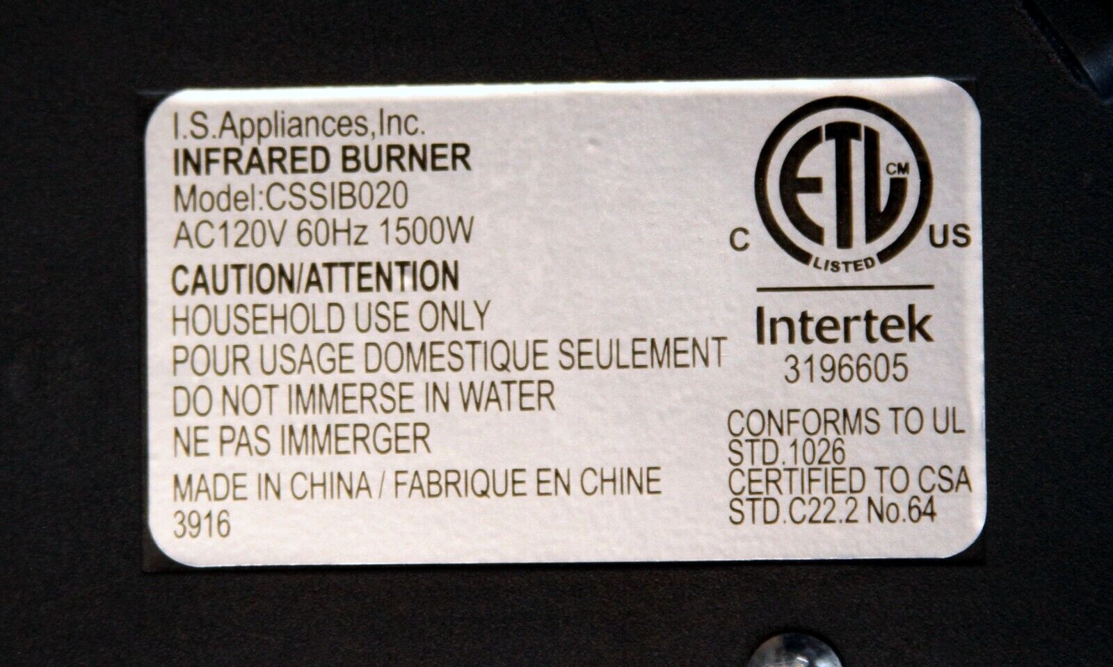 Curtis Stone Infared Burner - Fresh Stock Dated February 2026