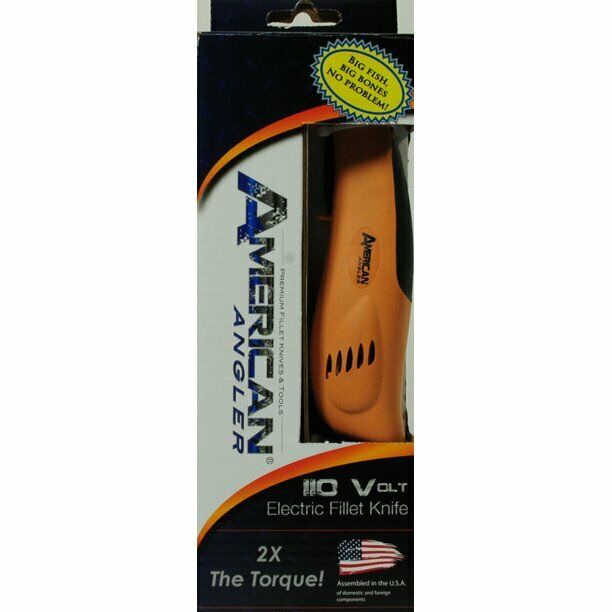 American Angler 110V Electric Fillet Knife with Two Blades - Orange - New - Fresh Stock Dated December 2025