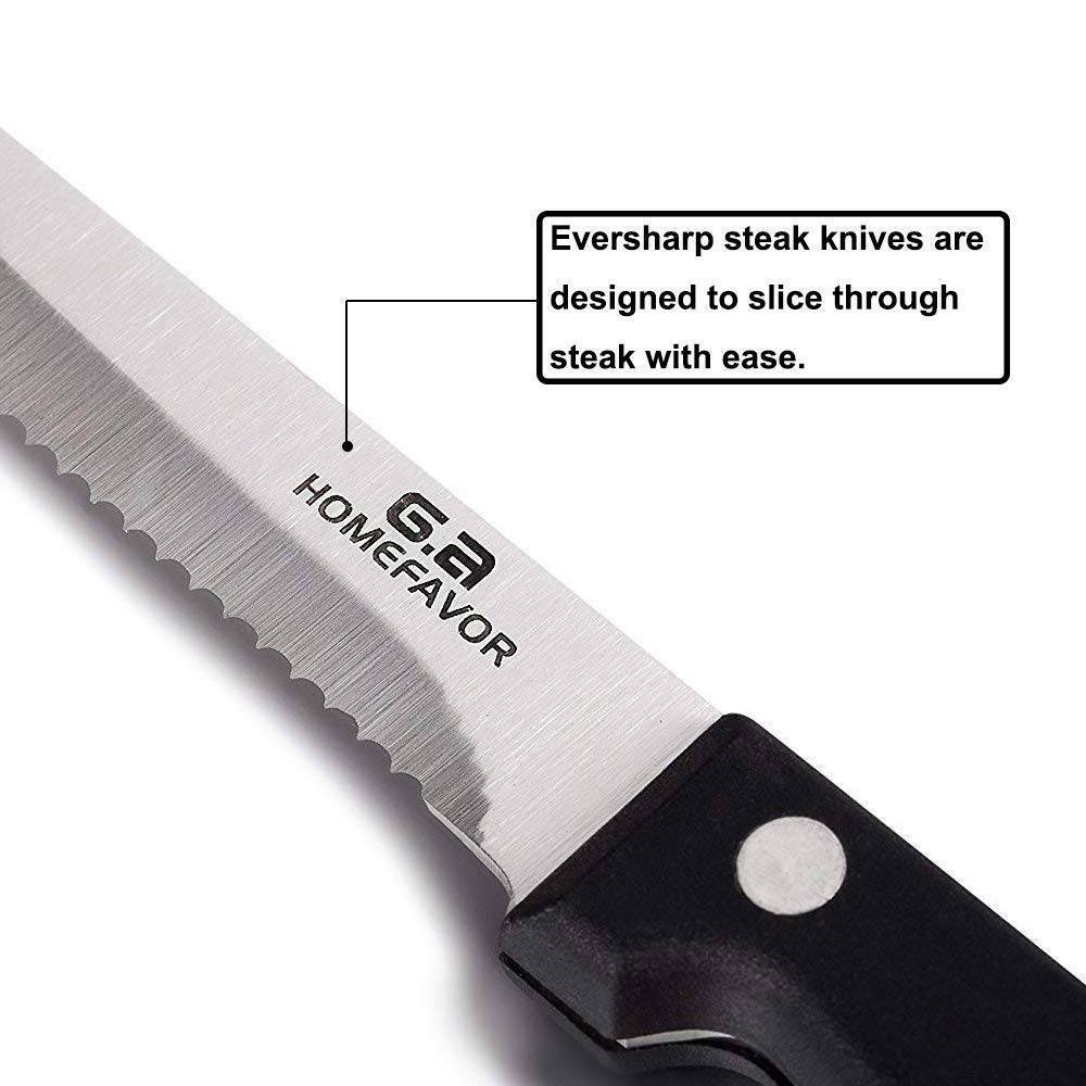 Stainless Steel Steak Knives Professional Set of 6 Sharp Chef Knife Kitchen Tool - Fresh Stock Dated December 2025