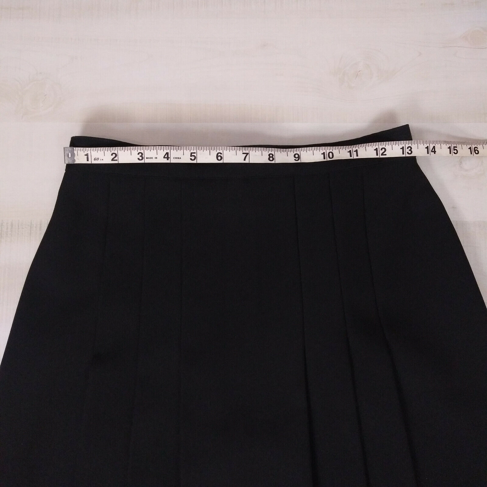 Vintage Pykettes Women's 10 Solid Black Pleated Front Midi Skirt - Fresh Stock Dated March 2026