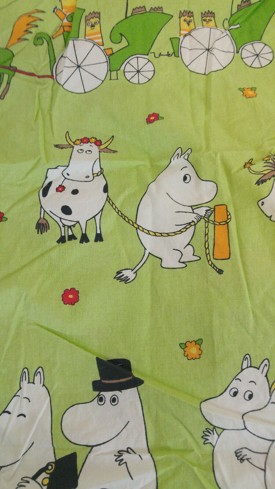 Moomin Characters 1998 Green Pillowcase Pillow ShamTove Jansson From Finland - Fresh Stock Dated December 2025