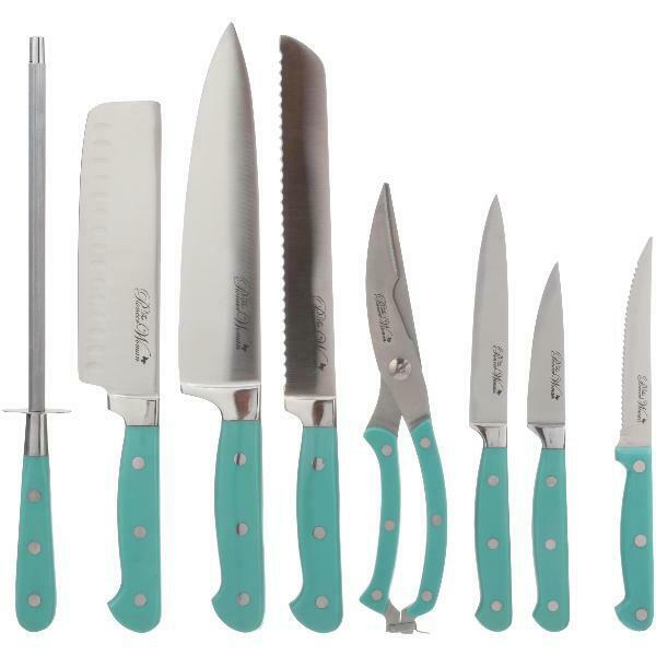 The Pioneer Woman Cowboy Rustic 14-Piece Forged Cutlery Block Set Turquoise Teal - Fresh Stock Dated December 2025