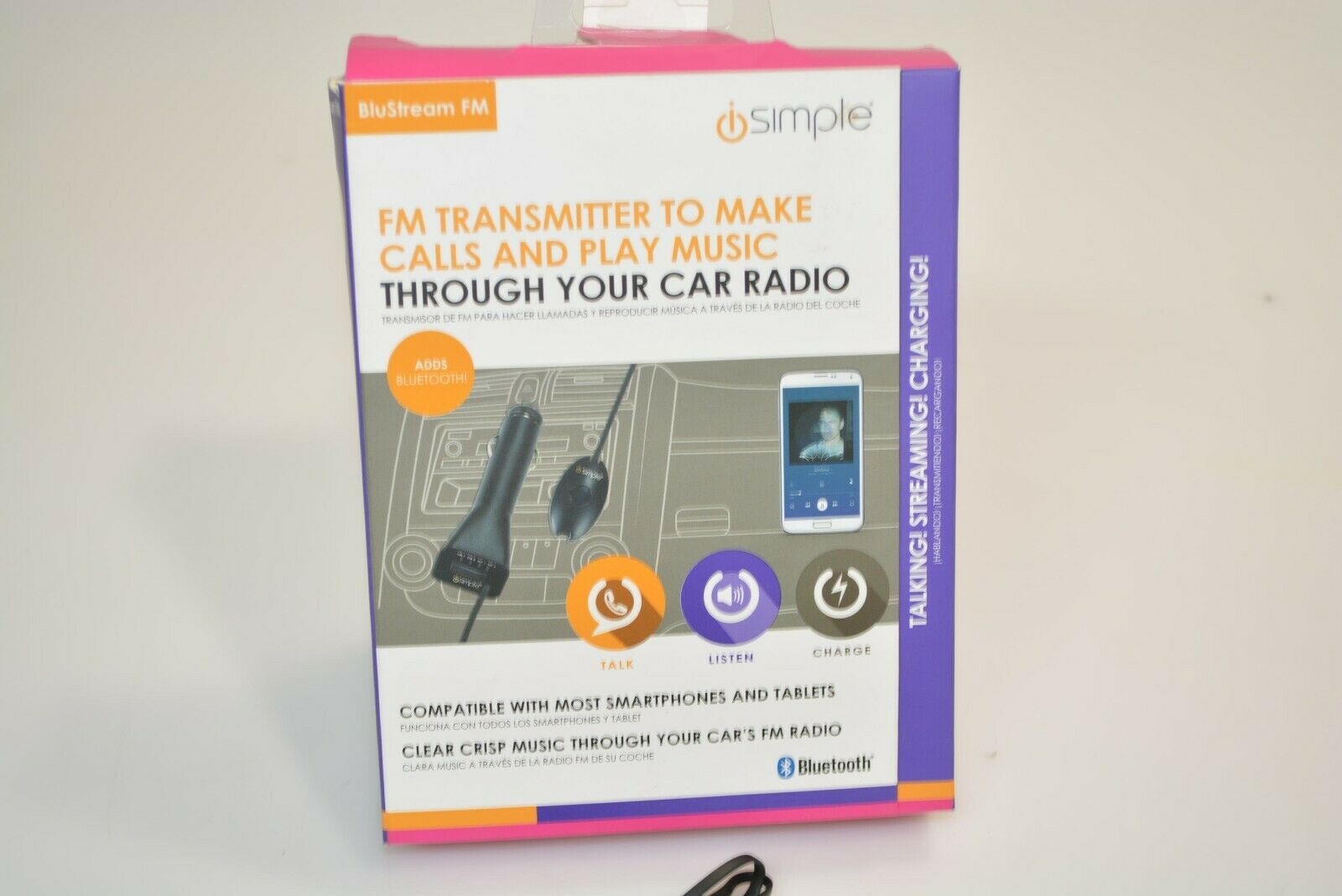 NEW iSimple Bluetooth Car Wireless BluStream FM Transmitter ISBT43 - Fresh Stock Dated February 2026