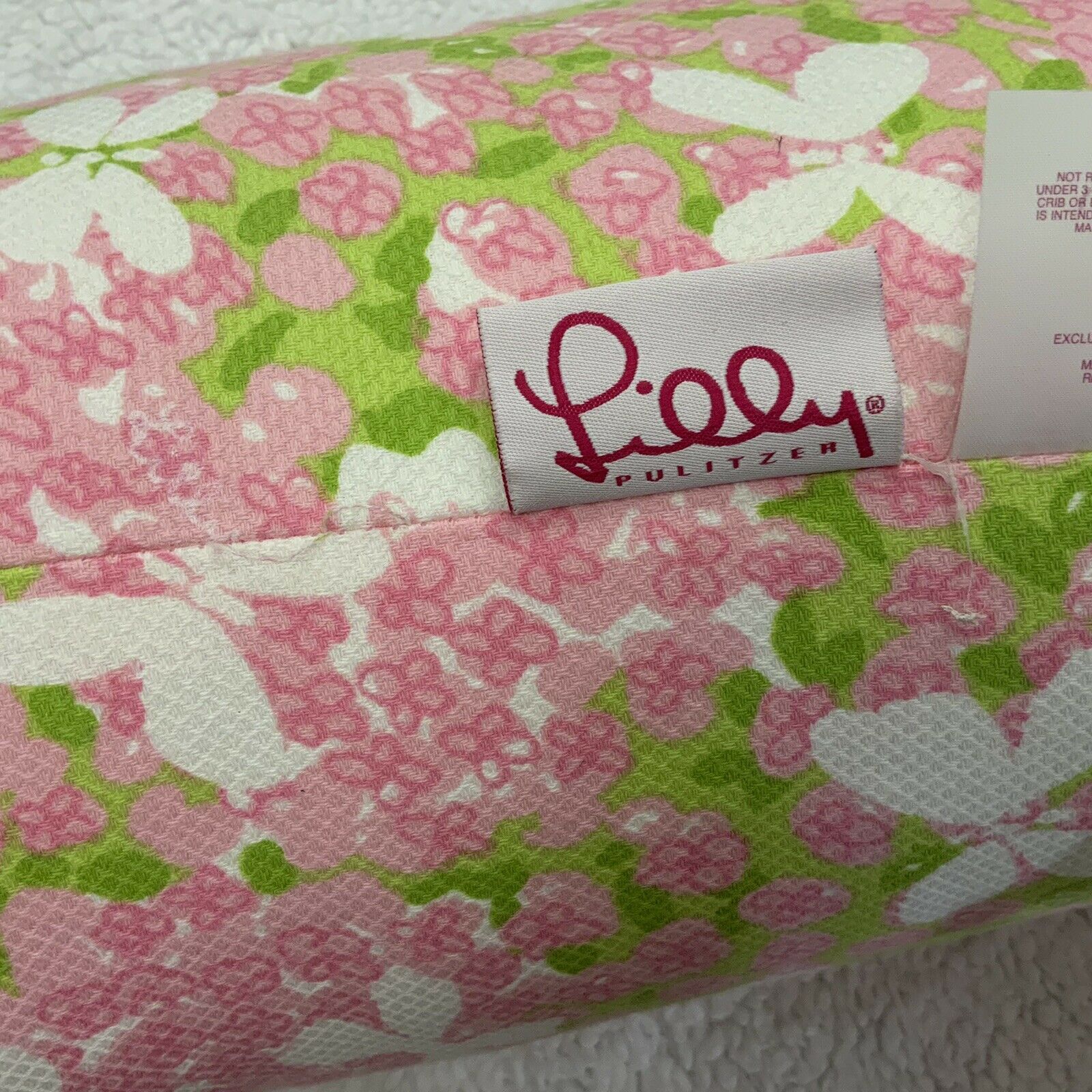 Lilly Pulitzer Home Butterfly Garden Bolster Pillow Neck Pillow New - Fresh Stock Dated December 2025