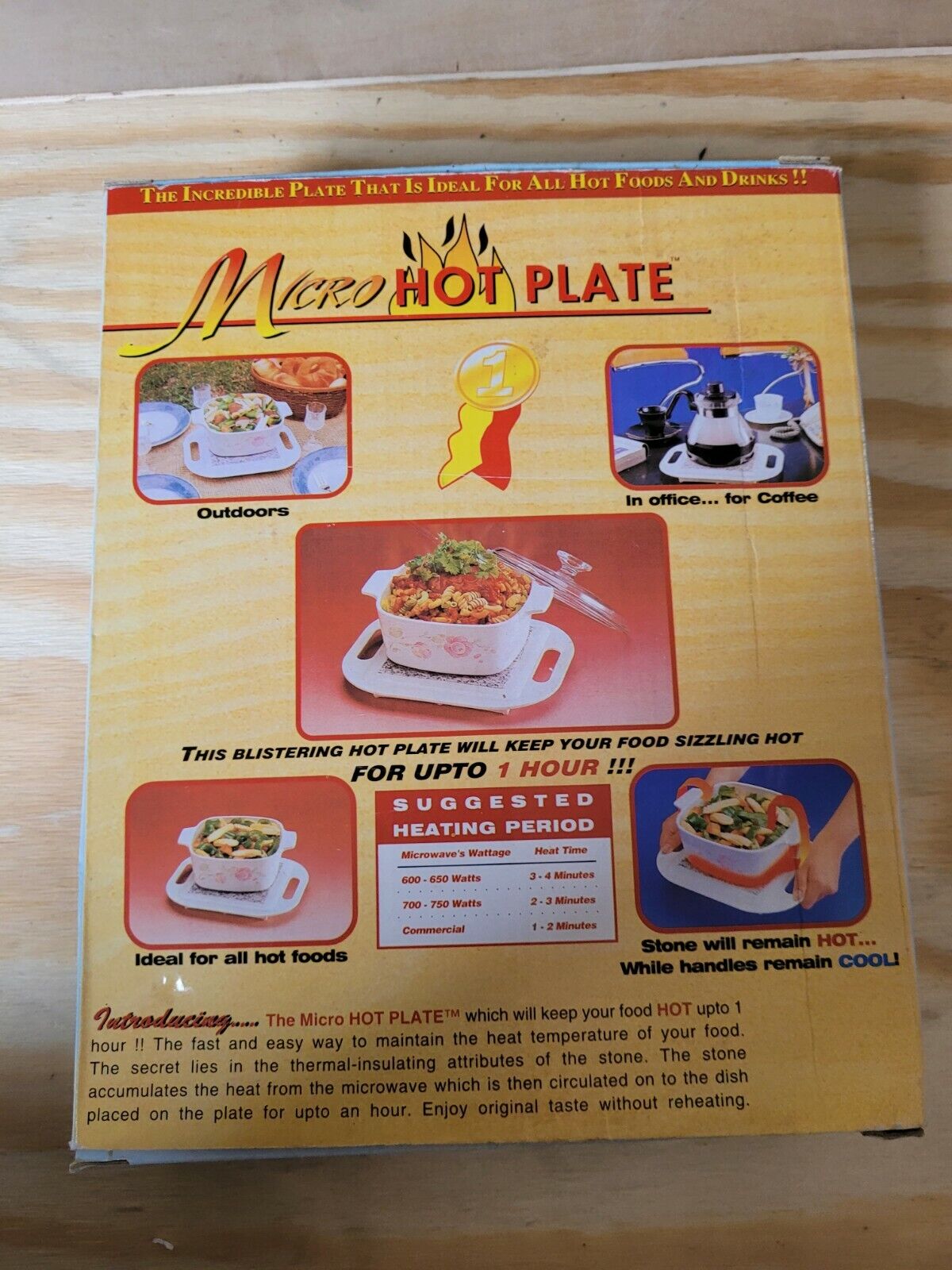 Micro hot plate thermal insulating Stone keeps food hot great for outdoors - Fresh Stock Dated February 2026