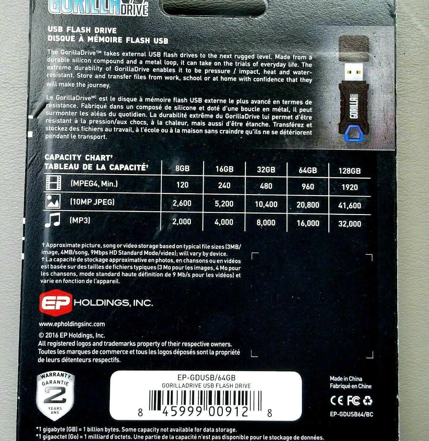 Gorilla Drive 64GB ~ Ruggedized USB Flash Memory ~ Water & Impact Resistant New - Fresh Stock Dated December 2025