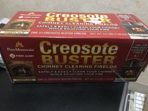 Pine Mountain Creosote Buster Chimney Cleaning Safety Firelog Lot of 3 - Fresh Stock Dated December 2025