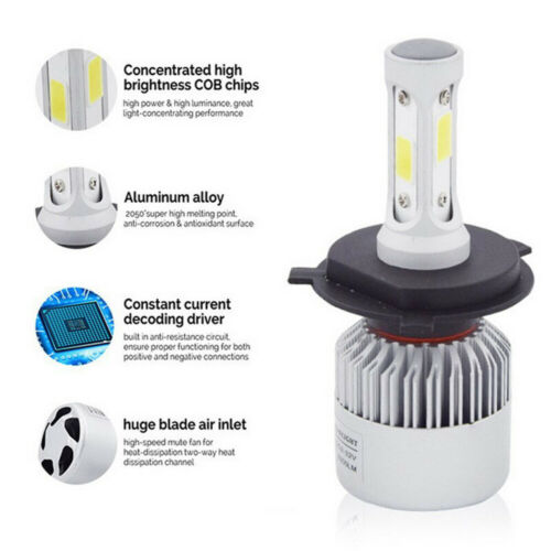 2x White H4 9003 LED Headlight Bulb High Low Beam Conversion Kit For Aprilia - Fresh Stock Dated February 2026