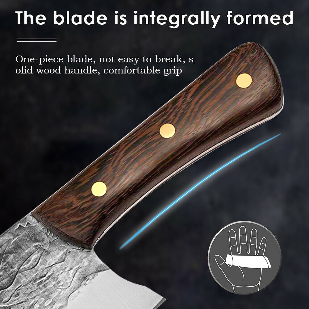 Handmade Forged Kitchen Knife Butcher Meat Cleaver Chef Knife High Carbon Steel - Fresh Stock Dated December 2025