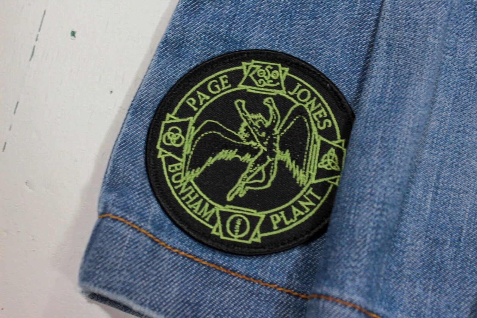 90s Juicy Couture Denim Pleated Hip Hugger Rock N Roll Patched Dress Skirt s/m - Fresh Stock Dated February 2026