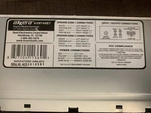 AXXERA AXM148BT Digital Media Receiver Bluetooth - Fresh Stock Dated February 2026