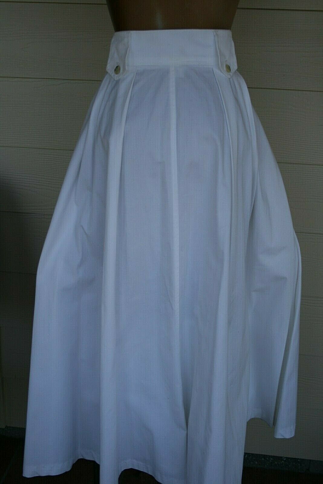 Stunning Vintage 80s IVEY'S THOROUGHBRED White Cotton Midi Circle Skirt M/L - Fresh Stock Dated February 2026