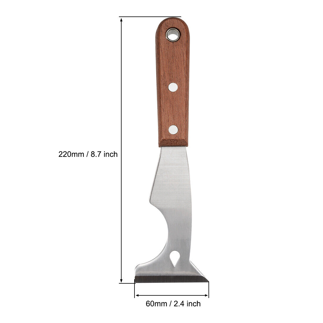 2x Putty Paint Scraper 60mm Stainless Steel Blade Wood Handle Wall Caulk - Fresh Stock Dated February 2026