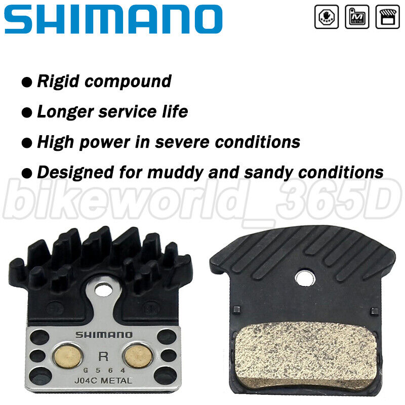 Shimano J04C Metal Disc Brake Pads ICE-TECH w/Fin & Spring fit XTR SLX XT M8000 - Fresh Stock Dated February 2026
