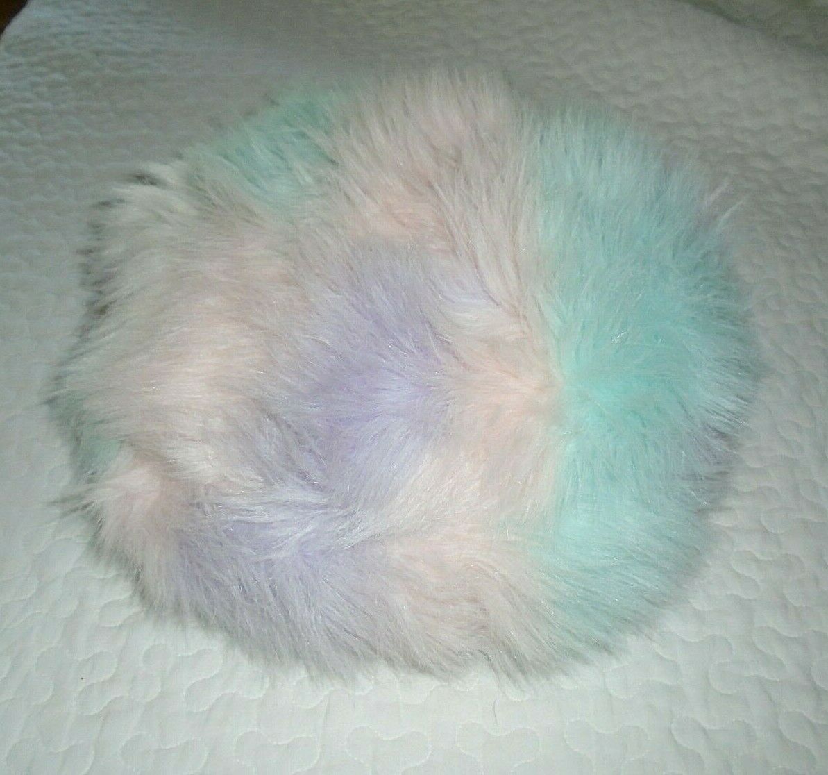 POTTERY BARN TEEN: FURRIFIC Faux Fur Unicorn Multi-Tone Round Pillow/Perfect!!! - Fresh Stock Dated December 2025