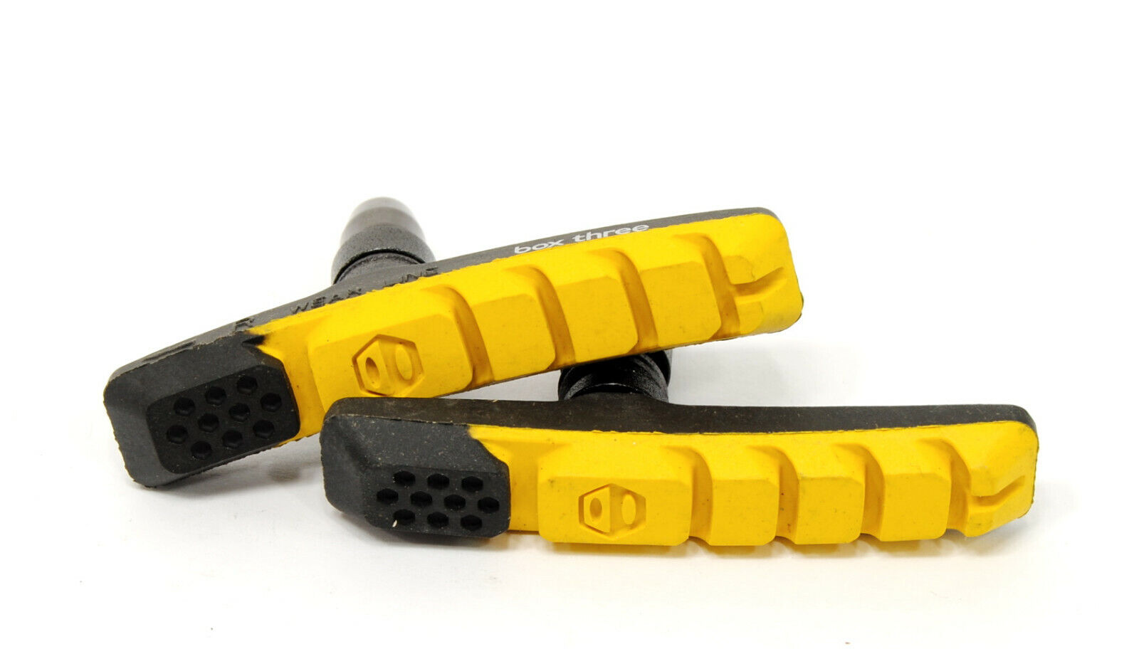 BOX COMPONENTS THREE AIR FLOW BMX Bike V-Brake Pads 70mm Yellow - Fresh Stock Dated March 2026