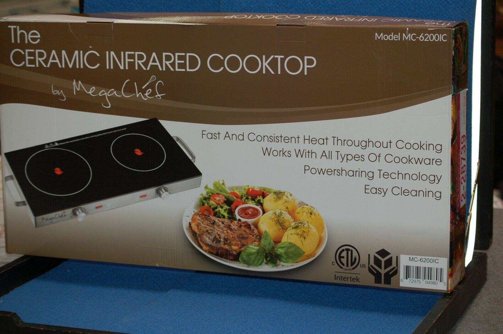 MegaChef Ceramic Infrared Cooktop Double Burner - Fresh Stock Dated December 2025