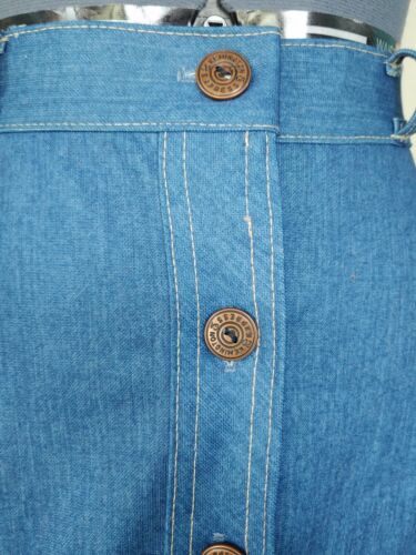 Vintage Faux Denim Skirt with Button Down Front - Fresh Stock Dated February 2026