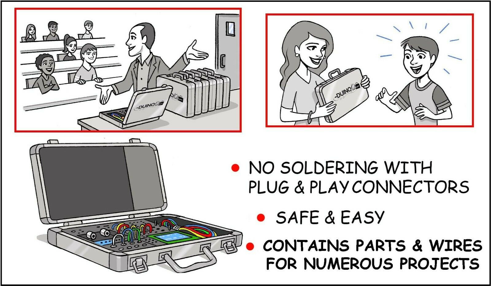 Duinokit Jr. Arduino Based Electronics & Programming Kit w/Case - Fresh Stock Dated February 2026