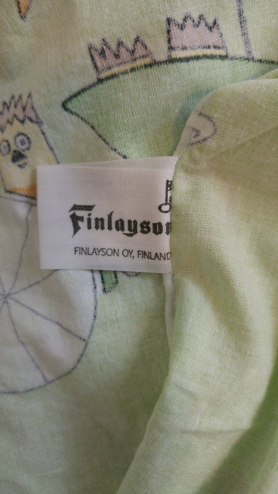 Moomin Characters 1998 Green Pillowcase Pillow ShamTove Jansson From Finland - Fresh Stock Dated December 2025