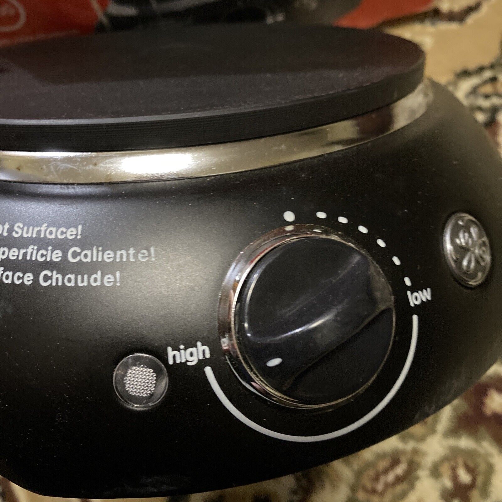 G.E. 169215 single Burner Hot Plate Temperature control Black - Fresh Stock Dated February 2026