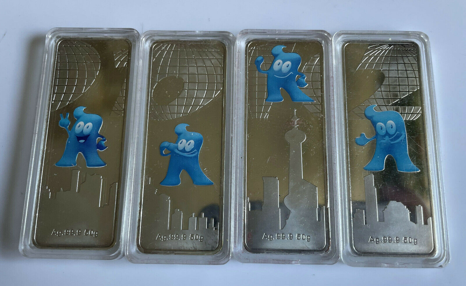 4pcs 2010 WORLD EXPO SHANGHAI CHINA SILVER BAR COINS - Fresh Stock Dated February 2026