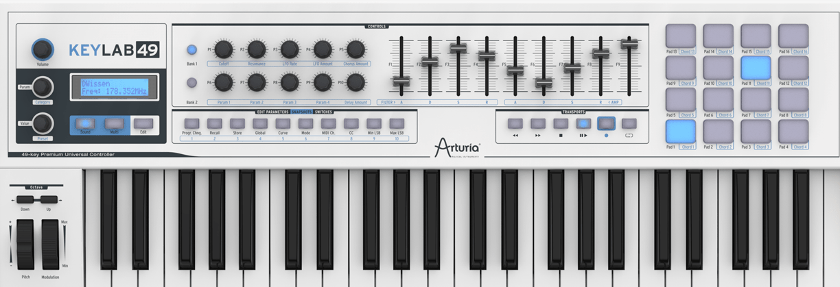 Arturia KeyLab 49 MIDI Controller Keyboard 49 Keys White - Fresh Stock Dated February 2026