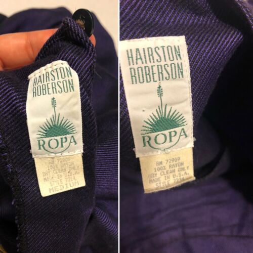 Vintage Hairston Roberson Ropa Wrap Top Medium Skirt 12 Purple Southwest Latin - Fresh Stock Dated December 2025