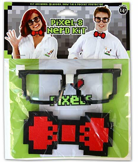 Nerd Kit Pixel-8 New by Elope Glasses, Bow Tie & Pocket Protector - Fresh Stock Dated February 2026