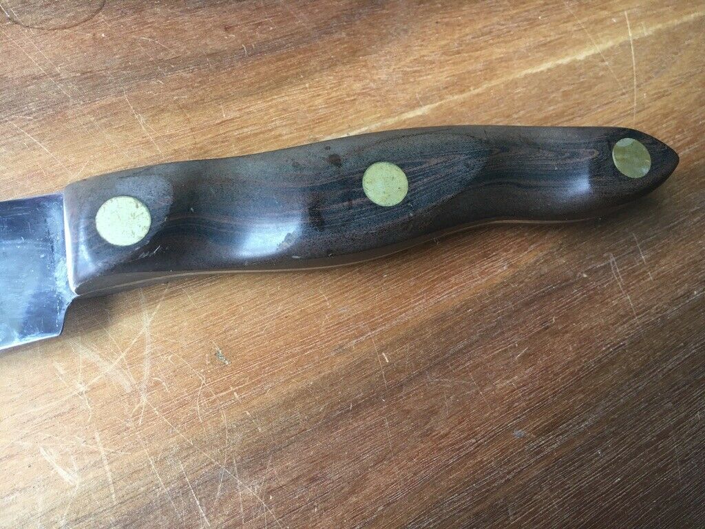 CUTCO NO. 22 Butcher Knife BROWN WOOD HANDLE MADE IN USA EX++ - Fresh Stock Dated December 2025