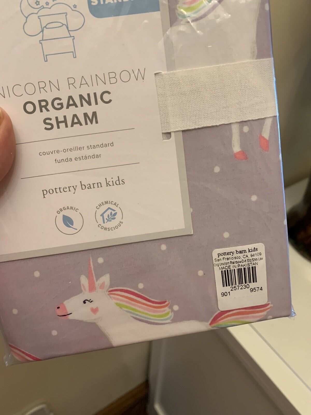 pottery barn Unicorn rainbow Pillow sham cover PONY horse gift purple heart pink - Fresh Stock Dated December 2025