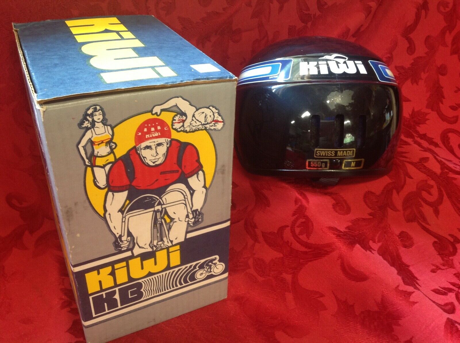 Vintage Kiwi Bike Bicycle Helmet Swiss Made w/Original Box Size Med - Fresh Stock Dated December 2025