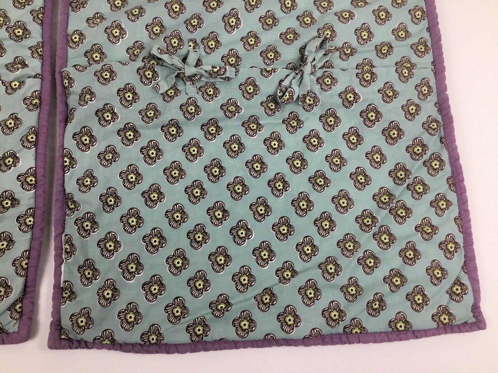 Set of 2 Pottery Barn Kids Quilted Sham Lavender Aqua Brooklyn Standard 20