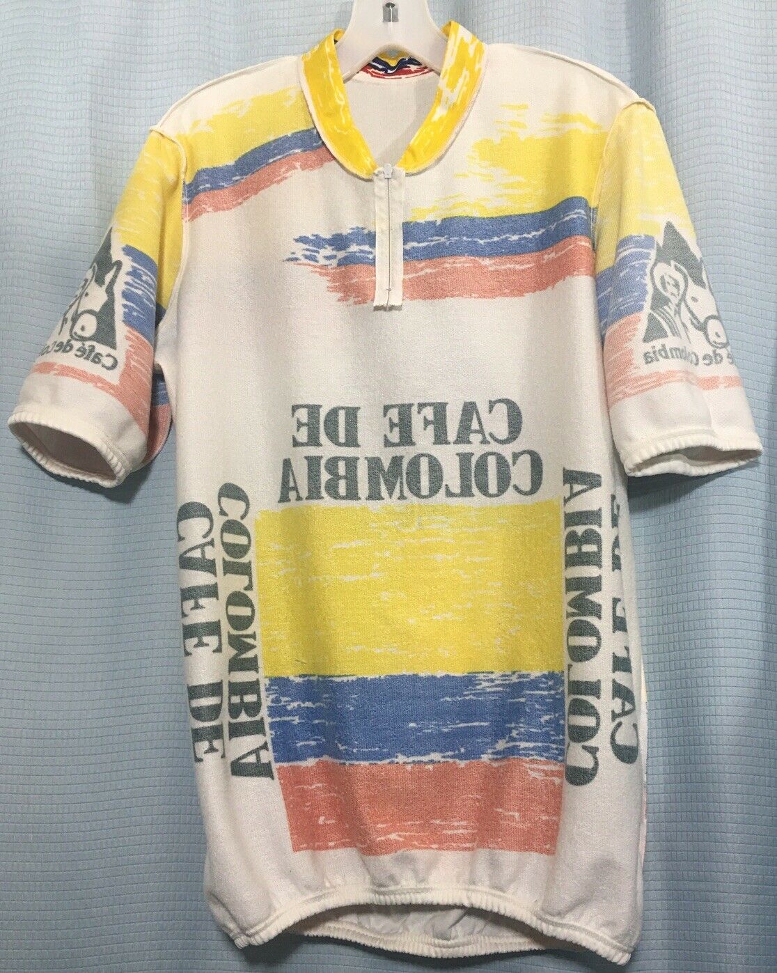 XL Vintage 1980s CAFE DE COLOMBIA Cycling Jersey DOLFIN Colombia VERY LOW MILES - Fresh Stock Dated December 2025