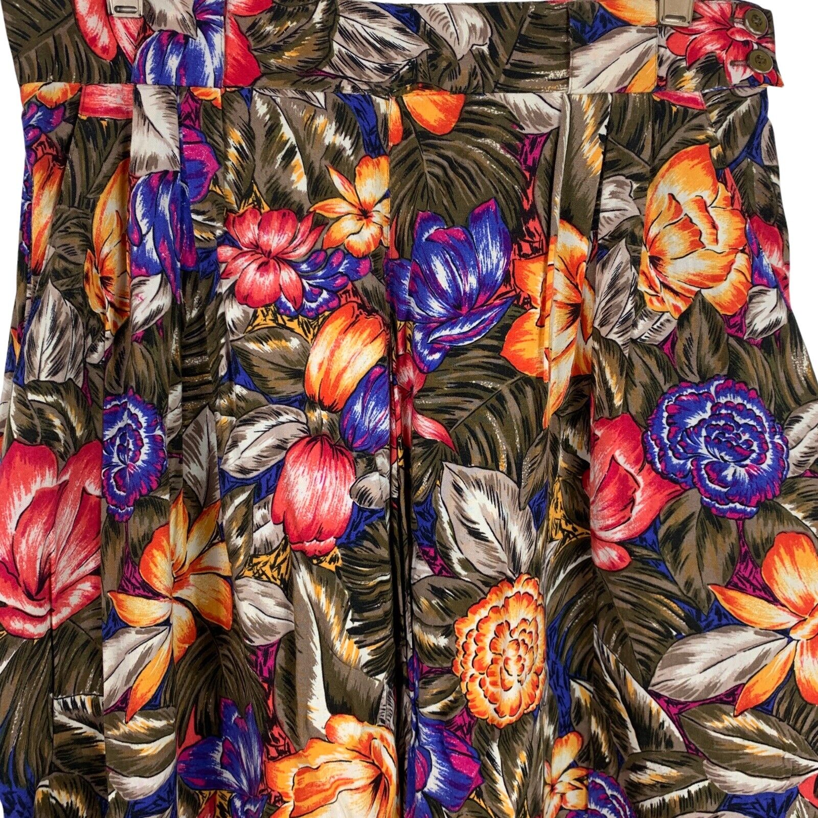 Vintage Skirt 16 Midi Floral Pleated Pockets Button Closure Womens Sk & Company - Fresh Stock Dated March 2026