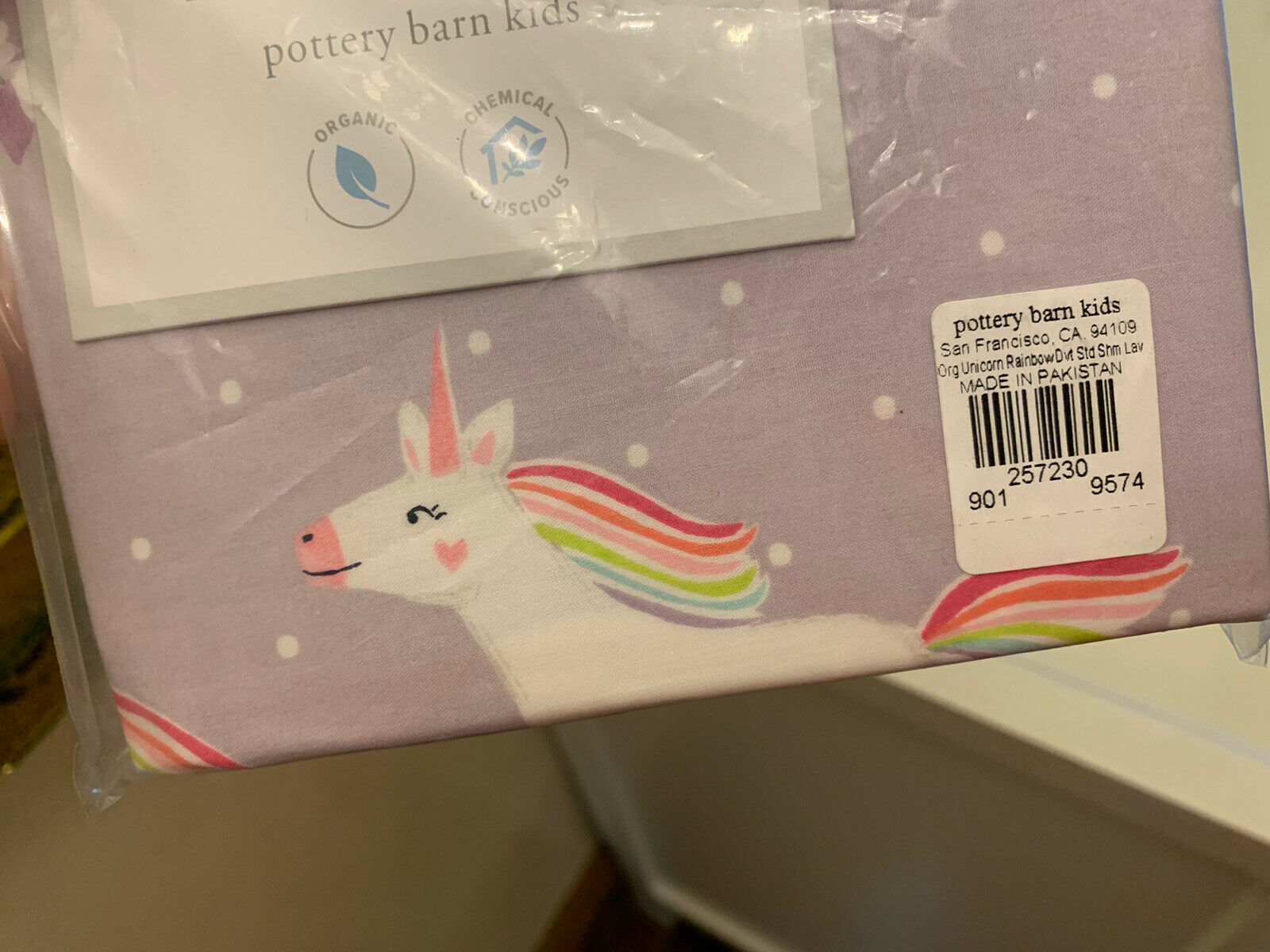 pottery barn Unicorn rainbow Pillow sham cover PONY horse gift purple heart pink - Fresh Stock Dated December 2025