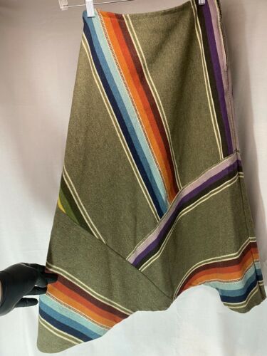 Vintage 1970’s Carol Horn’s Habitat Rainbow Striped Maxi Skirt Size 14 - Fresh Stock Dated February 2026