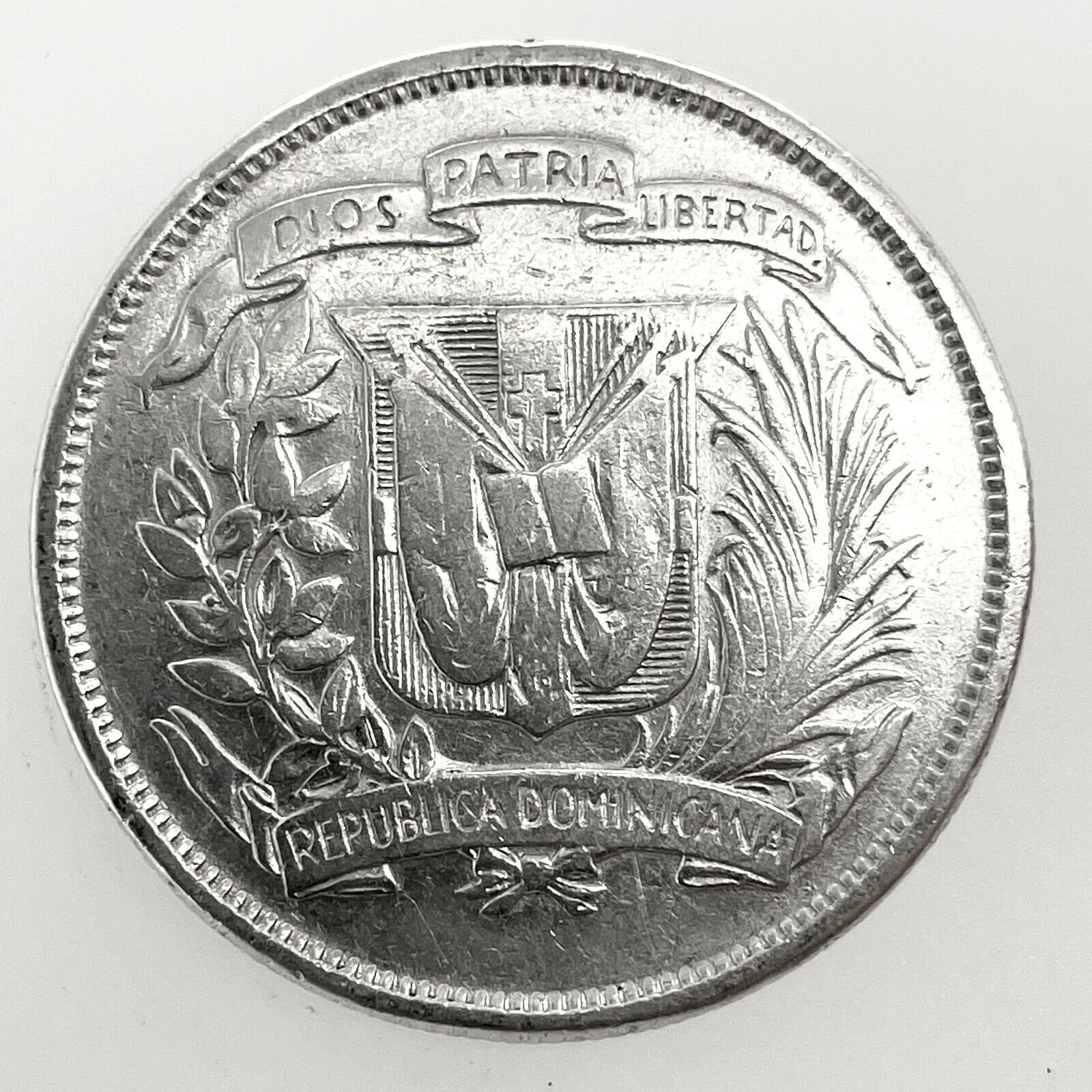 1947- Dominican Republic MEDIO - 1/2 Peso 0.900 Silver Coin- Rare. Km # 21. C#2 - Fresh Stock Dated February 2026