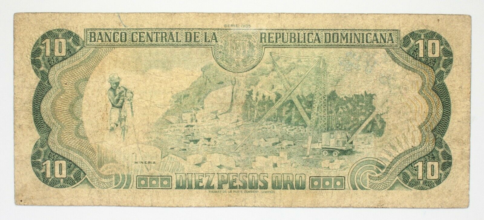 Dominican Republic - 1985 - 10 Peso Oro - P-119c.1 - Estimated Grade VG-F - Fresh Stock Dated December 2025