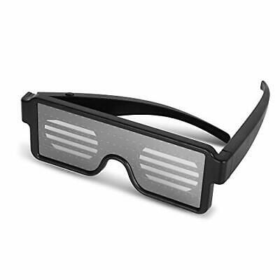 BLUE LED Flash Glasses 8 Adjustable Patterns Luminous Flashing Shades Eye Wea... - Fresh Stock Dated February 2026