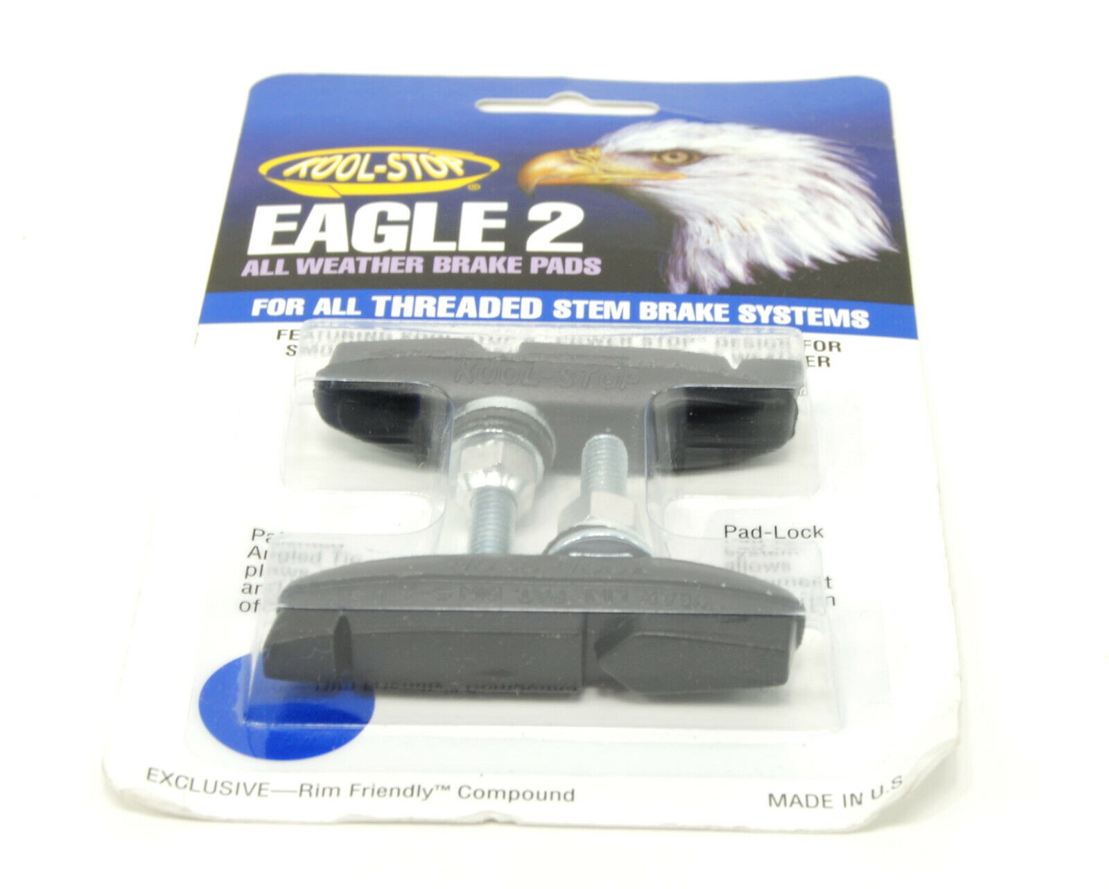 Kool-Stop Eagle Claw II Bicycle Brake Pads, Threaded Post, Black Compound - Fresh Stock Dated February 2026