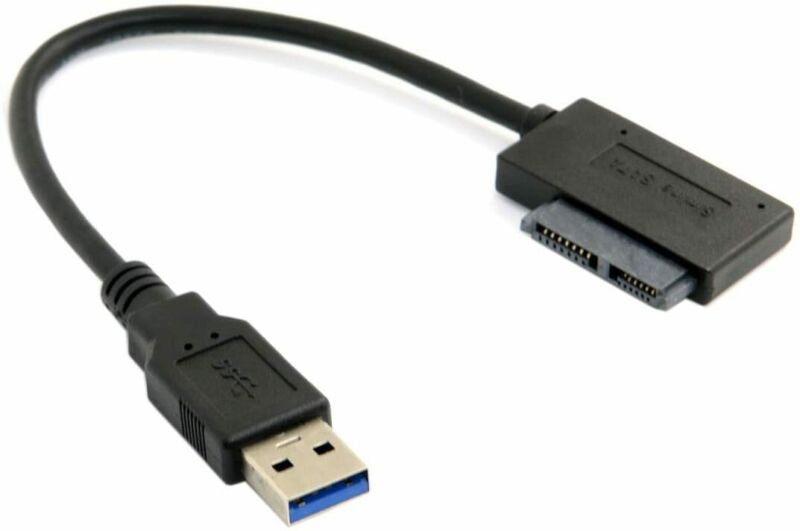 Cablecc USB 3.0 to 7+6 13pin Slimline Sata Adapter Cable Slimline-SATA 7+6Pin - Fresh Stock Dated February 2026