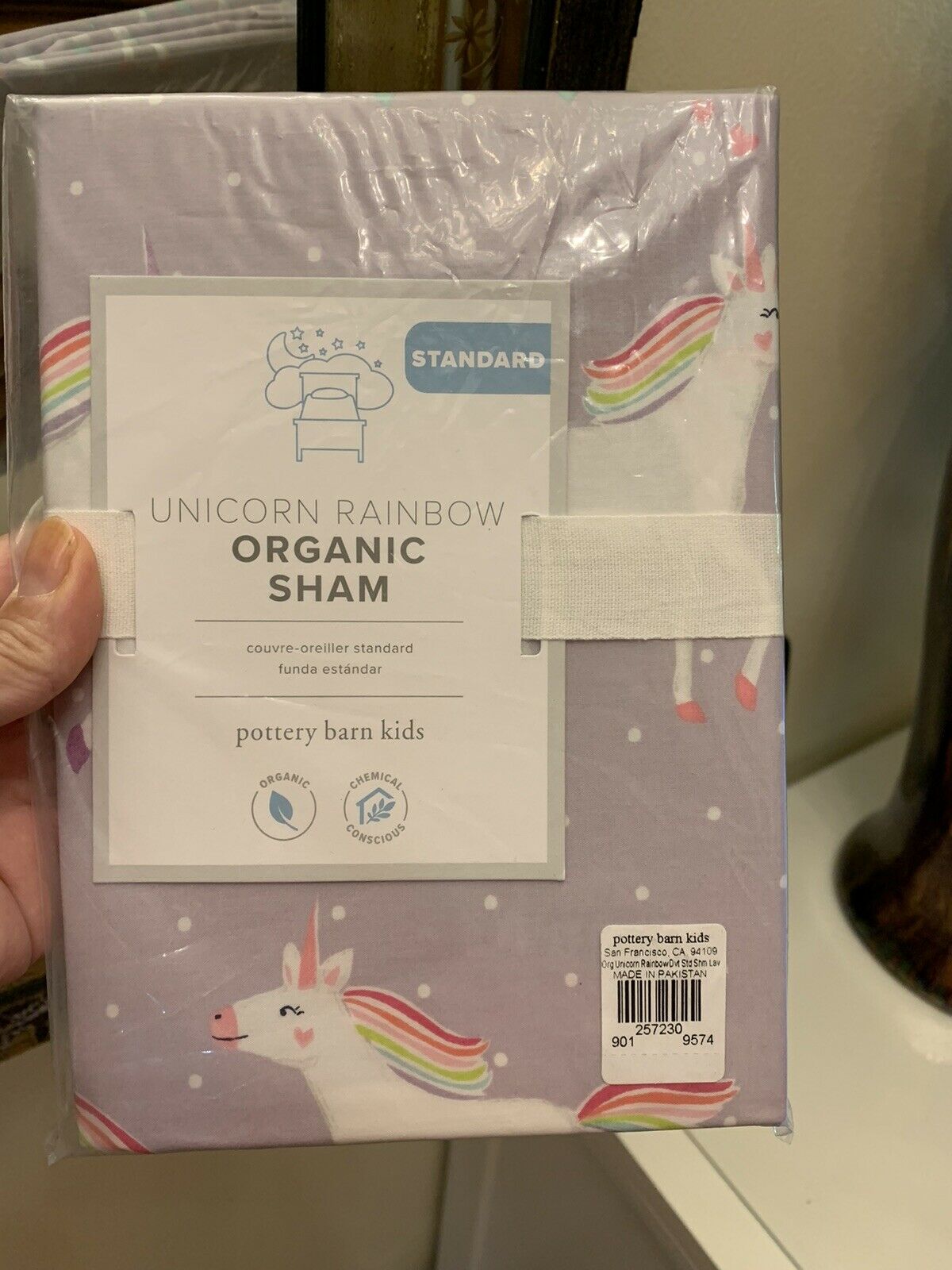 pottery barn Unicorn rainbow Pillow sham cover PONY horse gift purple heart pink - Fresh Stock Dated December 2025