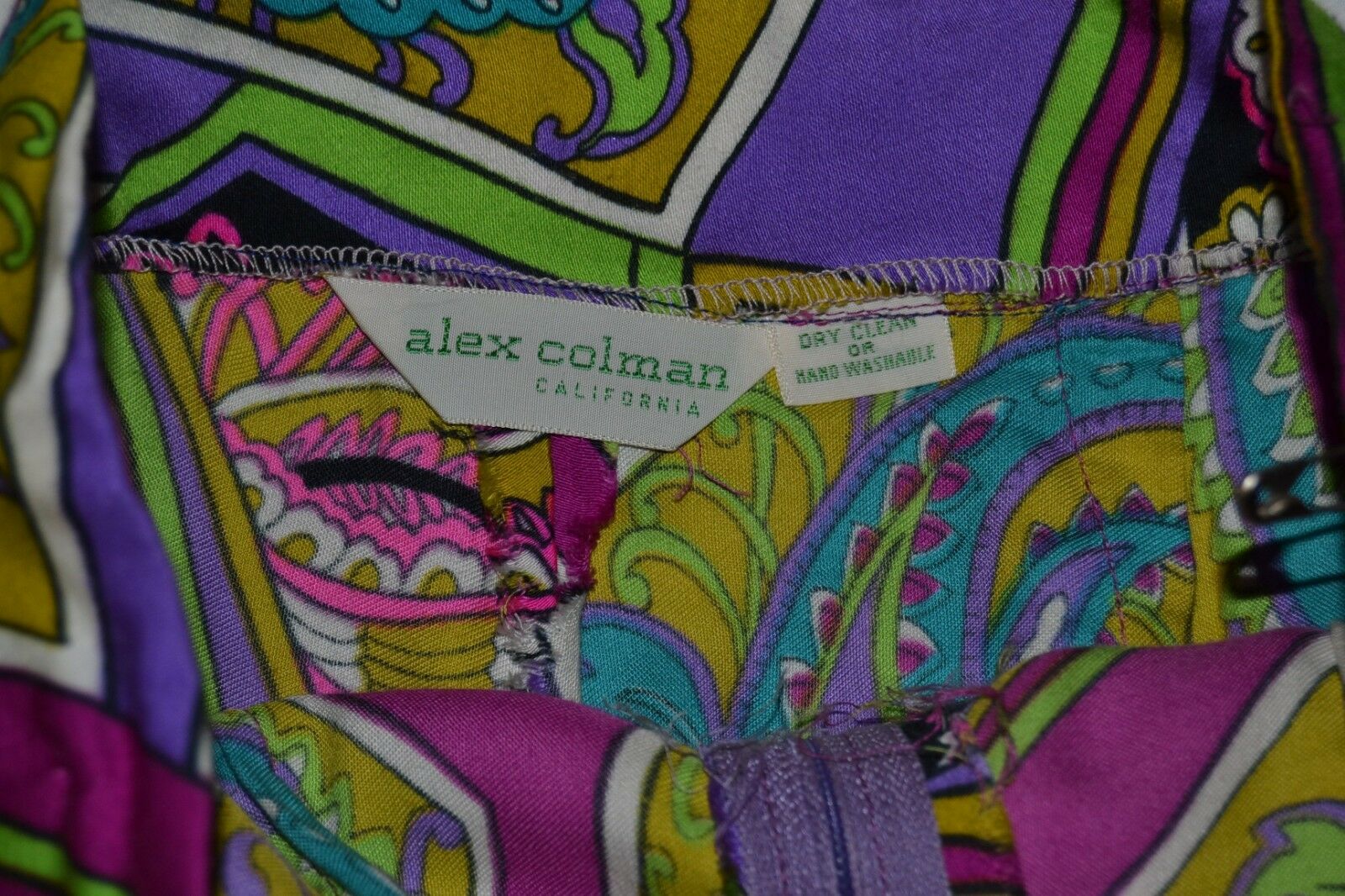 Wonderful Vintage 1960s Psychedelic Pants with Skirt overlay. Alex Colman of CA - Fresh Stock Dated February 2026