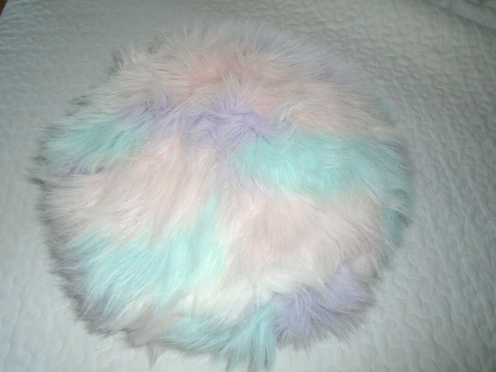 POTTERY BARN TEEN: FURRIFIC Faux Fur Unicorn Multi-Tone Round Pillow/Perfect!!! - Fresh Stock Dated December 2025