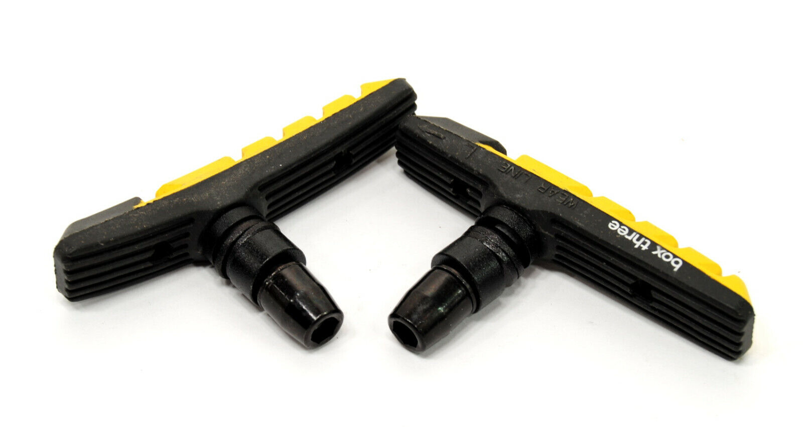 BOX COMPONENTS THREE AIR FLOW BMX Bike V-Brake Pads 70mm Yellow - Fresh Stock Dated March 2026