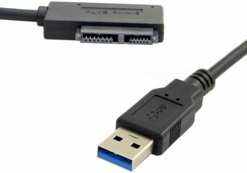 Cablecc USB 3.0 to 7+6 13pin Slimline Sata Adapter Cable Slimline-SATA 7+6Pin - Fresh Stock Dated February 2026