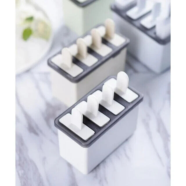 4-Cell Silicone Popsicle Maker DIY Ice Pop Mold Frozen Fruit Cream Tray BPA-Free - Fresh Stock Dated February 2026
