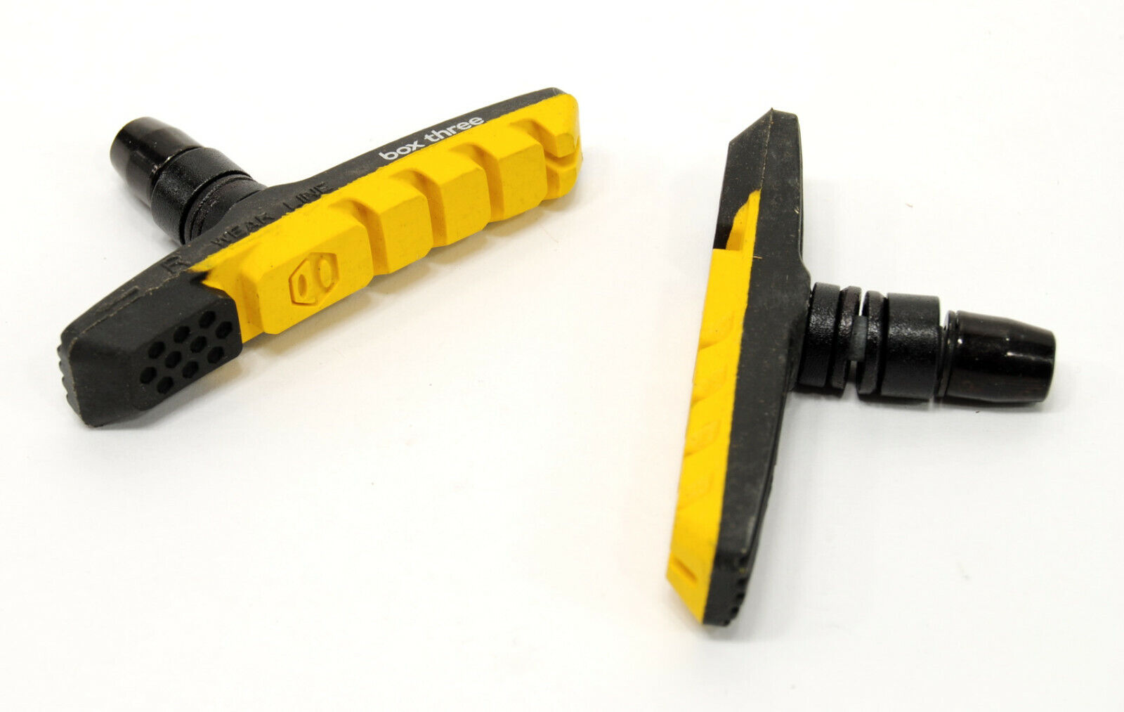 BOX COMPONENTS THREE AIR FLOW BMX Bike V-Brake Pads 70mm Yellow - Fresh Stock Dated March 2026